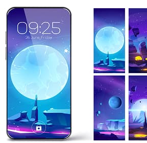 Futuristic moon lock screen